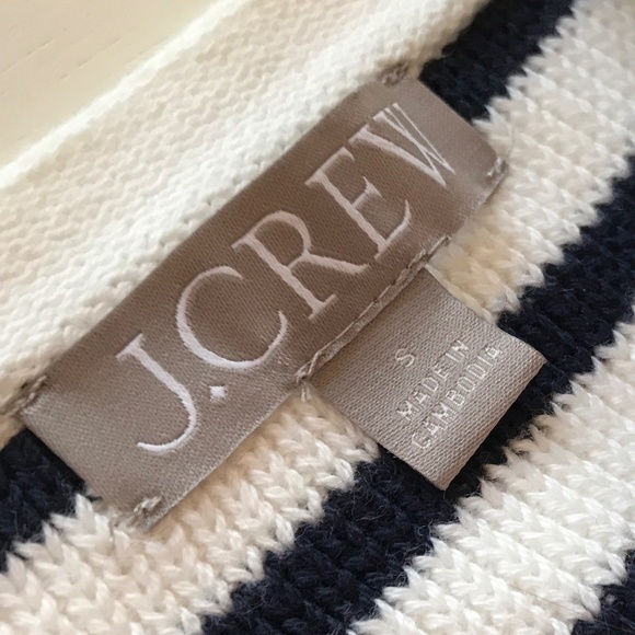NEW J. CREW NAVY STRIPE CARDIGAN SWEATER - Picture 12 of 12